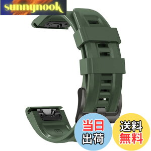 �y���������z[YOCAHU] QuickFit 22 mm �o���h �����p for GARMIN(�K�[�~��) Fenix 7 Pro Solar/Approach S70 47 mm/Forerunner 965 �Ή� �X�g���b�v �V���R�� �x���g �_�炩�� �h���� �K�[�~�� �p �����o���h (Army green)