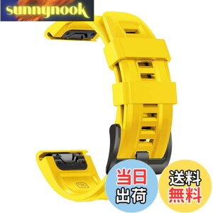 �y���������z[YOCAHU] QuickFit 22 mm �o���h �����p for GARMIN(�K�[�~��) Fenix 7 Pro Solar/Approach S70 47mm/Forerunner 965 �Ή� �X�g���b�v �V���R�� �x���g �_�炩�� �h���� �K�[�~�� �p �����o���h (yellow)