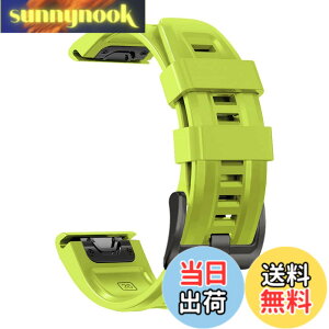 �y���������z[YOCAHU] QuickFit 22 mm �o���h �����p for GARMIN(�K�[�~��) Fenix 7 Pro Solar/Approach S70 47 mm/Forerunner 965 �Ή� �X�g���b�v �V���R�� �x���g �_�炩�� �h���� �K�[�~�� �p �����o���h (Lime)
