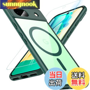 �y���������zBESINPO Google Pixel 8a �P�[�X �K���X�t�B�����t�� MagSafe�Ή� ���΂݂Ȃ� �ϏՌ� 6.1�C���` �O���[��+�N���A