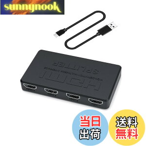 �y���������zHDMI���z�� 1����4�o�� �����o�� HDMI �X�v���b�^�[ �n�u 4��� ���� �I�[�f�B�I���� �����ؑ� 4K 3D 1080p �����o�� �~���[���[�h �ڑ��ȒP PS5|Xbox|fire tv stick|HDTV|DVD|PC�ȂǕ��L���Ή� US