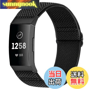 �y���������zRunostrich �R���p�`�u�� Fitbit Charge 4 / Fitbit Charge 3 / Charge 3 SE �i�C�����e���X�|�[�c�o���h�����p�X�g���b�`�o���h �X�g���b�v �F�F�u���b�N