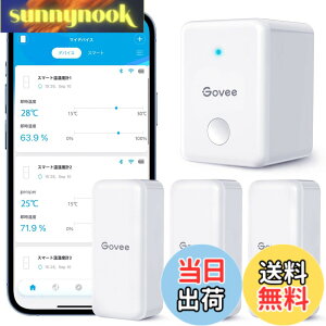 �y���������zGovee WiFi �����x�v ���x�v ���x�v �f�W�^�� ���C�����X �����x �����΍� �A���[�� �ُ�ʒm �C���e���A �R���p�N�g �Z���T�[3�� �Q�[�g�E�F�C1�� �΍� �����x�Ǘ� ���� �n���� �