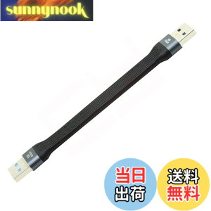 �y���������zCablecc USB-C Extension Cable Flat Slim FPC Data Cable for Laptop & Phone 13cm �F�FBlack Type A Male to Male 10Gbps