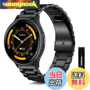 �y���������z[KeeFos] 22mm �o���h Garmin Venu 4 45mm/Venu 3 45mm/2/Forerunner 570 47mm/265/255/Vivoactive 4/Active�Ή� �����x���g���� �X�e�����X �����ȒP �����������t�� �����o���h �F�F�u���b�N�A�T�C�Y�F22