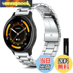 �y���������z[KeeFos] 22mm �o���h Garmin Venu 4 45mm/Venu 3 45mm/2/Forerunner 570 47mm/265/255/Vivoactive 4/Active�Ή� �����x���g���� �X�e�����X �����ȒP �����������t�� �����o���h �F�F�V���o�[�A�T�C�Y�F22