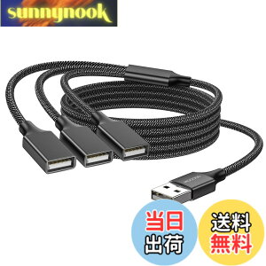 �y���������zMOGOOD 3-in-1 USB�����P�[�u���AUSB�d�������1�I�X3���XUSB 2.0�A�_�v�^1-3 USB�����USB�g���P�[�u��USB�}���`�|�[�g�[�d/�f�[�^�]��/�m�[�g�p�\�R��/Mac �F�F�_�[�N�A�T�C�Y�F1���[