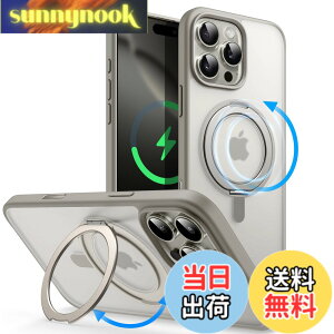 �y���������zJETech iPhone 16 Pro 6.3�C���`�p360�x��]�����O�P�[�X �J�����R���g���[���{�^������ MagSafe�Ή� ���^�ϏՌ� �X�^���h&�����O�z���_�[�t�� �X�}�z�J�o�[ �F�F�i�`�������`�^�j�E��