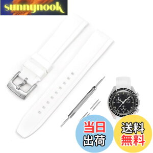 �y���������z[Jumpsunfun] 20mm ���v�o���h for Omega X Swatch Speedmaster MoonSwatch �I���K�ƃX�E�H�b�` �X�s�[�h�}�X�^�[ ���[���X�E�H�b�`�p �V���R���x���g �F�F�z���C�g