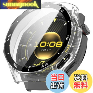 �y���������zBUITFOU For HUAWEI WATCH GT 6 Pro 46mm �J�o�[ HUAWEI(�t�@�[�E�F�C) WATCH GT 6 Pro 46mm �P�[�X �Ή� �����^ PC+�K���X�f�� ��̌^ �S�ʕی� �����ȒP �ϏՌ� �����ߗ� �w��h�~ ���h�~�i�u���b�N