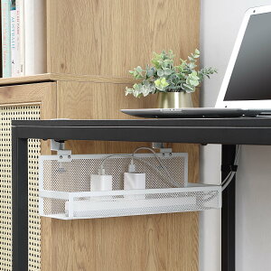 サニーポイント | SunnyPoint | ケーブルトレー デスク下収納 配線隠し 配線整理ケーブル 穴あけ不要 天板1〜5cm設置 コンセント収納 スチール製 取付簡単 幅40cm ルーター収納