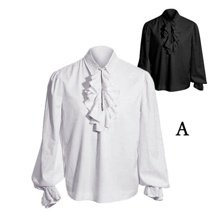 楽天市場 トップス シャツ メンズ フリルシャツ レース ストラップカフス フリルスタンド 舞台衣装 衣装 ステージ衣装 ヨーロッパ中世 貴族 スチームパンク ルネッサンス 無地 皇室 王子 仮装 コスプレ 演劇 王子様 貴族 ベスト追加可能 ブラック ベージュ D9356c0c0g4