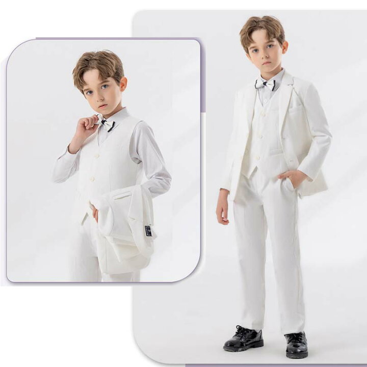楽天市場】男の子 フォーマルスーツ 子供 スーツ ボーイズ キッズ 5点 