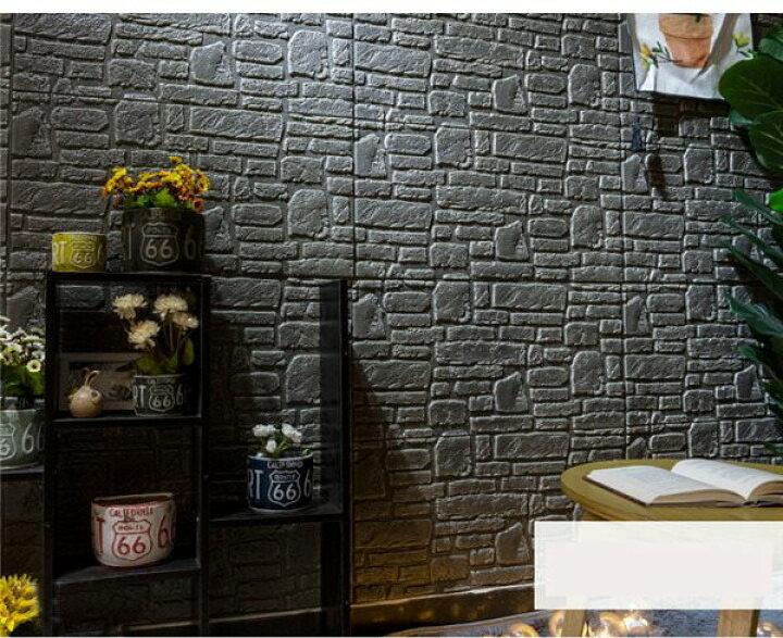 市場 Diy 発泡スチロール 3d立体シート レンガ風 壁 クッションブリック のり付き壁紙シール 壁紙 おしゃれ クッションシート