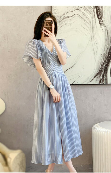 楽天市場】ストライプ柄 ワンピース レディース リゾートワンピース  