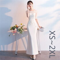 楽天市場】ロングドレス 白（種類（ドレス）パーティードレス  