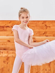 バレエレオタード 子供 スカート付き 半袖 コットン バレエ レオタード キッズ ジュニア用 バレエ用品 レッスン こども 発表会 レッスン着 新体操 バレエ衣装 練習用 レース ピンク ブラック