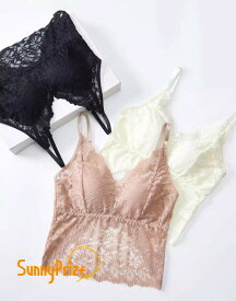 ブラトップ レディース 総レース ブラジャー 背中見せ バックオープン ノンワイヤー ロングブラ キャミソール 美背中 3段ホック 見せブラ インナー おしゃれ ブラック ホワイト あずき シャンパン M L mm012ldldz7