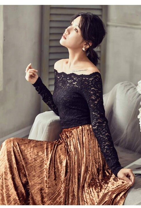 楽天市場】秋新作 レディース トップス 長袖 レース総柄 裏地あり オフ  