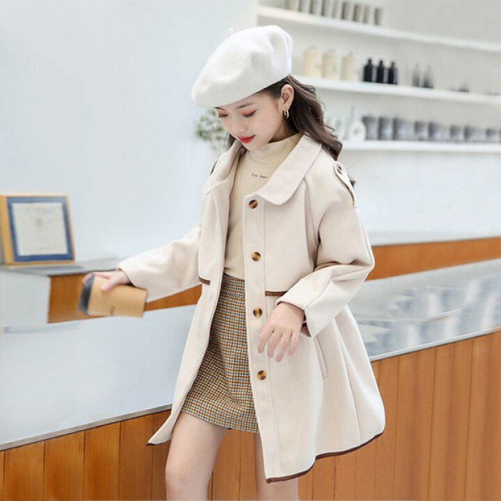 楽天市場】ステンカラーコート ミディアムコート 女の子 ジャケット  