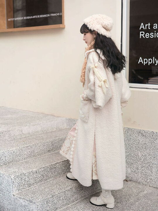 楽天市場】ロングコート 冬服 もこもこ レディース ウサギ柄 ボア 