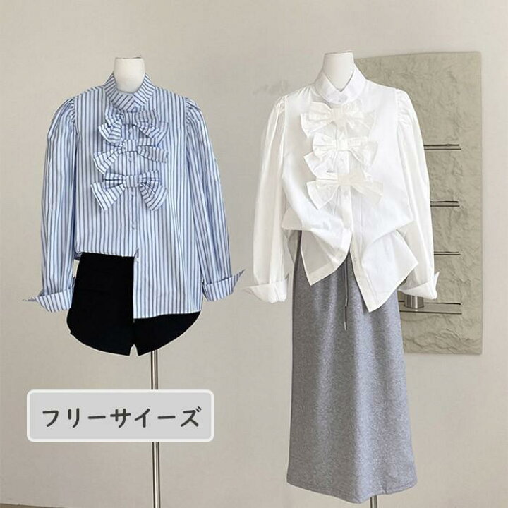 楽天市場】ブラウス レディース トップス シャツ 長袖 ストライプ 