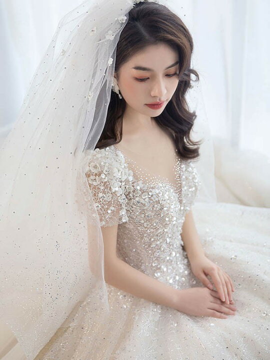 楽天市場】花嫁 ウェディングドレス スイートハートネック プリンセス 