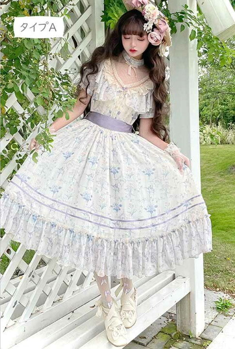 楽天市場】ロリータ 森ガール ワンピース Aライン Lolita パフスリーブ  