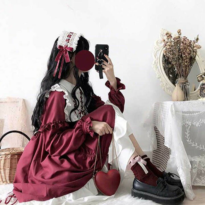 楽天市場】ロリータ ビッグカラー ワンピース クラロリ 単品 ゴスロリ 