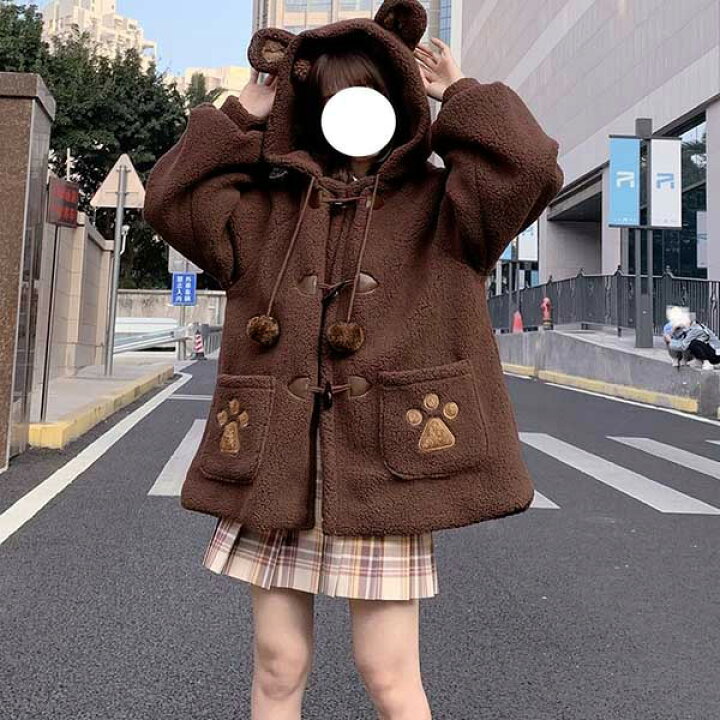 楽天市場】耳付き 耳つきアウター もこもこ コート ボアブルゾン 