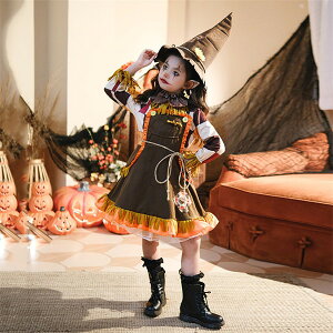 ハロウィン 女の子 稲妻風 コスプレ キッズ 衣装 かかし風 ドレス かぼちゃ風 仮装 子供用 ワンピース 農場風 コスチューム 秋 イベント 発表会 かわいい ステージ衣装 ハット付き mj008z7z7lc