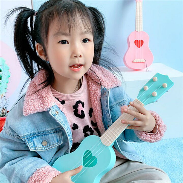 楽天市場 クリスマス プレゼント 子供 ギター おもちゃ ギター ウクレレ初心者 2カラー選べる 知育玩具 楽器玩具 ギター 音が鳴る かわいい 誕生日 ギフト インテリア 代引き不可 ピンク ブルー サニープライズ 楽天市場店