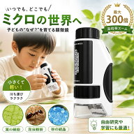 顕微鏡 子供用 小学生 自由研究 ハンディ顕微鏡 ポケット顕微鏡 50倍 300倍 ズーム LEDライト 知育玩具 …