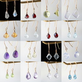 一点物 天然石ピアス つけっぱなし レディース 金属アレルギー対応 サージカルステンレス フック スタッド ゴールド 両耳用 シンプル ターコイズ ムーンストーン ラピスラズリ サンストーン アメジスト ペリドット モルガナイト クリスタル トパーズ アクアマリン