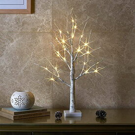 白樺 ツリーライト 60cm LED 電球色 電池式 北欧風 室内 卓上 玄関 盆栽 人工樹木 間接照明 ブランチツリー クリスマスツリー ディスプレイ オシャレ