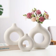 セラミック 花瓶 つや消し陶器 白 素陶 かびん 花器 おしゃれ 一輪挿し 寝室 玄関 客間 飾り 結婚式 プレ…
