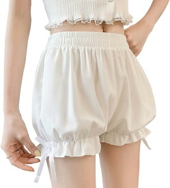 かぼちゃパンツ 大きいサイズ ドロワーズ ペチパンツ インナーパンツ フリルパンツ ルームウェア 部屋着 ナイトウェア コスプレ インナーショートパンツ パンツ型ペチコート 見せパン コスプレインナー レディース メンズ 男性 女性 女装 男女兼用 フリル付き リボン付き