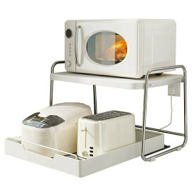 レンジ上ラック キッチンラック レンジ台 2段 省スペース おしゃれ 電子レンジ トースター 炊飯器 収納