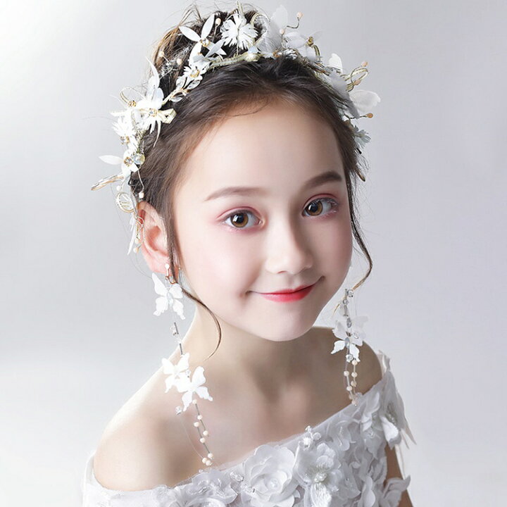 楽天市場 ヘアアクセサリー 子供 髪飾り ヘアクリップ ヘアピン 結婚式 ヘッドドレス ビジュー ウェディング ヘアアクセサリー 発表会 入学式 卒業式 卒園式 イヤリング 2点セット Sunone Shop