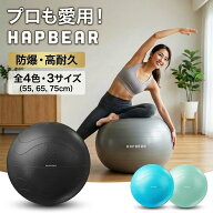 HAPBEAR バランスボール ジムボール フィットネスボール アンチバースト エクササイズボール 足用ヨガボ…