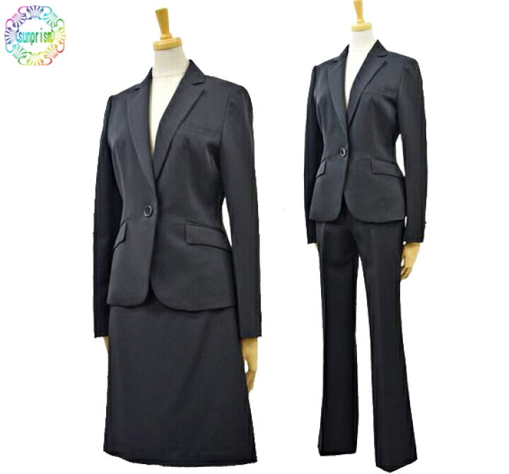 楽天市場 スーツ レディース リクルートスーツ 1つボタン 3点セット ブラックストライプ 11号 Yr体 ウォッシャブル ビジネススーツ フ オフィス スーツ 事務服 通勤 就活 面接 就職活動 面接スーツ ｏｕｔｌｅｔ ヒップやや細身 4cm がyr パンツスーツ スカート