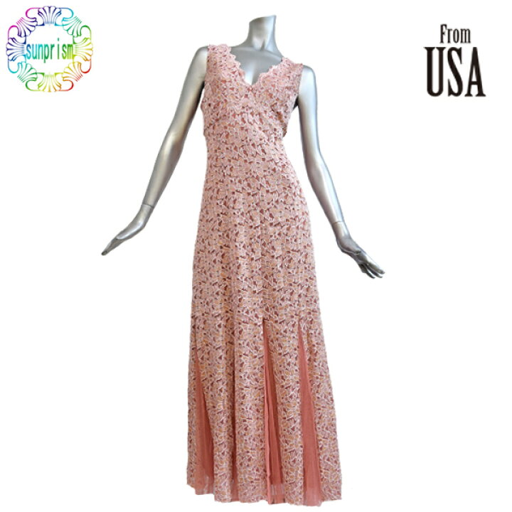 楽天市場】Candalite インポートロングドレス サイズS レース リボン  