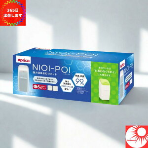 【送料無料・お得な6個パック】Aprica アップリカ NIOI-POI ニオイポイ 専用カセット 強力消臭&99%抗菌 ケスクリーンα配合|おむつ処理用 ペット用にも対応 消臭フィルム採用