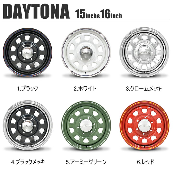 楽天市場】デイトナ 15インチ ホイール 15 × 6.5J +38 6H 139.7 レッド 
