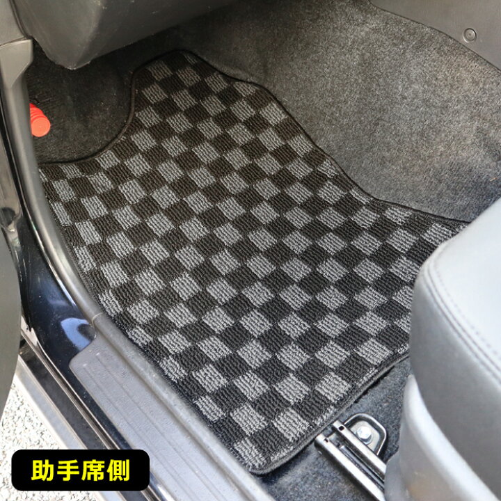 楽天市場】JB23W ジムニー AT車 フロアマット チェック柄 黒 / 灰 4点 