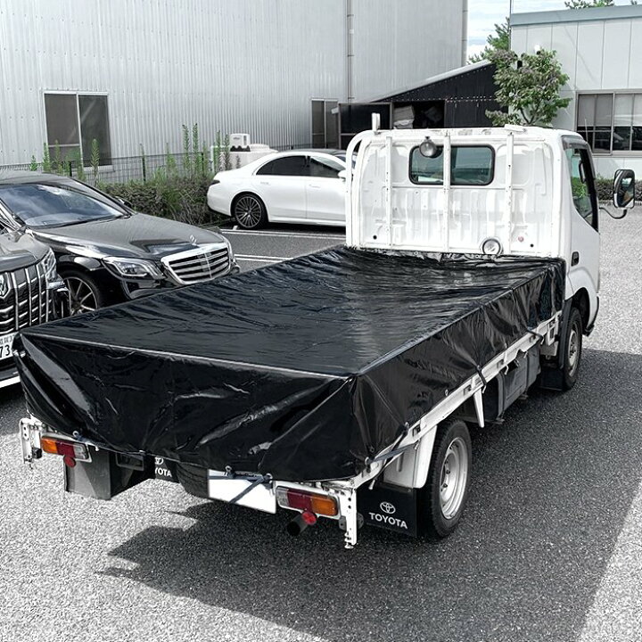 楽天市場】トラック 荷台シート 2.3m × 3.6m ブラック ゴムバンド付き 