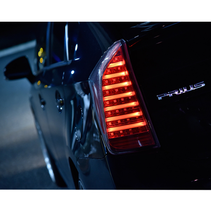 ZVW30系 プリウス フルファイバー LED テールランプ 左右 セット スモークレンズ レッド 新品 テールライト | Auto parts　 Sunrise