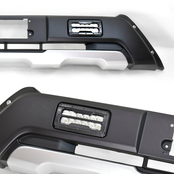 200系 ハイエース 4 9型 標準 LEDデイライト付き フロント バンパーガード オフロード仕様 アンダーシルバー ver,2 4型 5型 6型 7型 8型 9型 トヨタ ナロー 外装 カスタムパーツ フロントスポイラー オートパーツ サンライズ