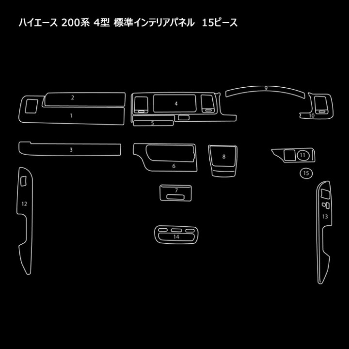 楽天市場】200系 ハイエース 4型 5型 6型 標準 シルクウッド 