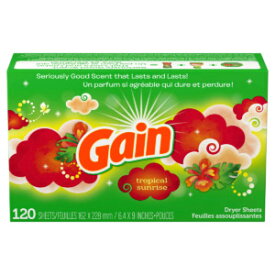 GAIN ゲイン シート 柔軟剤シート トロピカルサンライズ 120枚 柔軟剤 芳香剤 乾燥機用 ドラム式 香りシート いい香り
